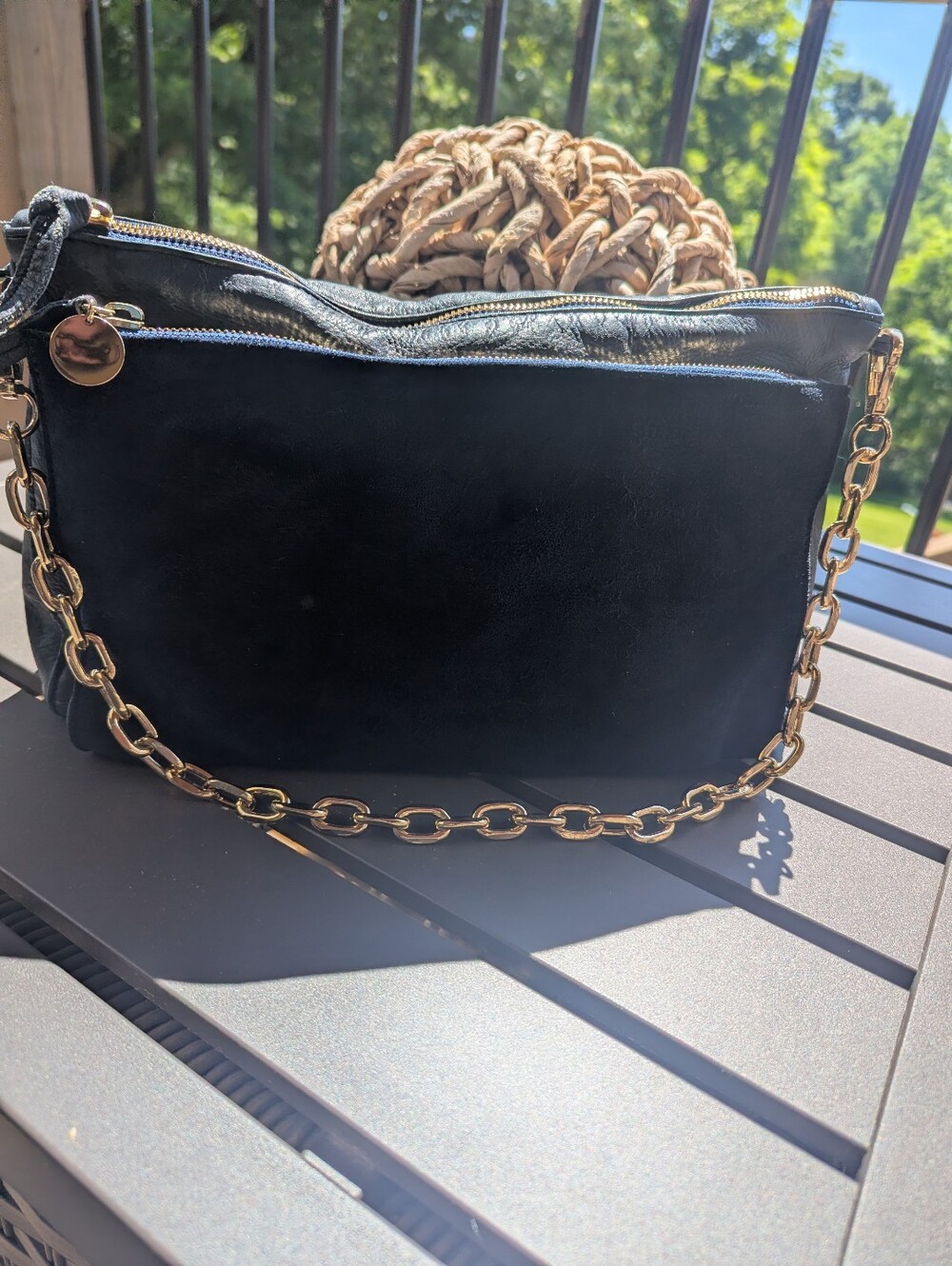 Clare V. Gosee Navy Chain-Handle Women's Shoulder Bag
